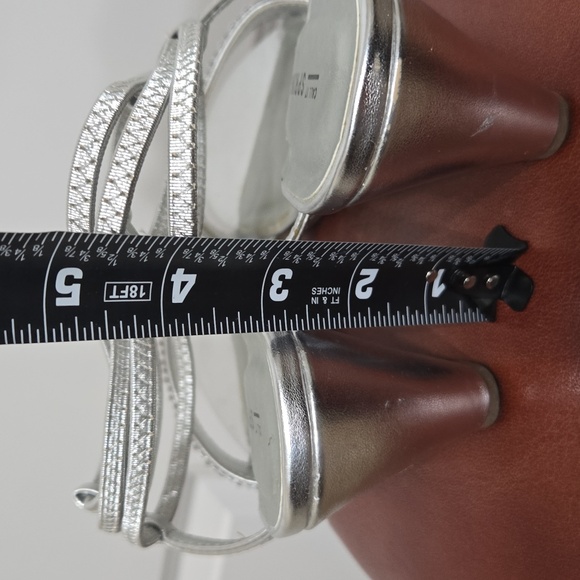 CALL IT SPRING Silver Rhinestone Wedge Sandals Sz 7 - Picture 7 of 8